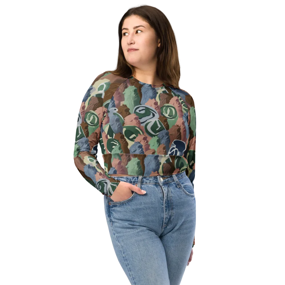 Profile Parade on Long Sleeve Crop Top — Front