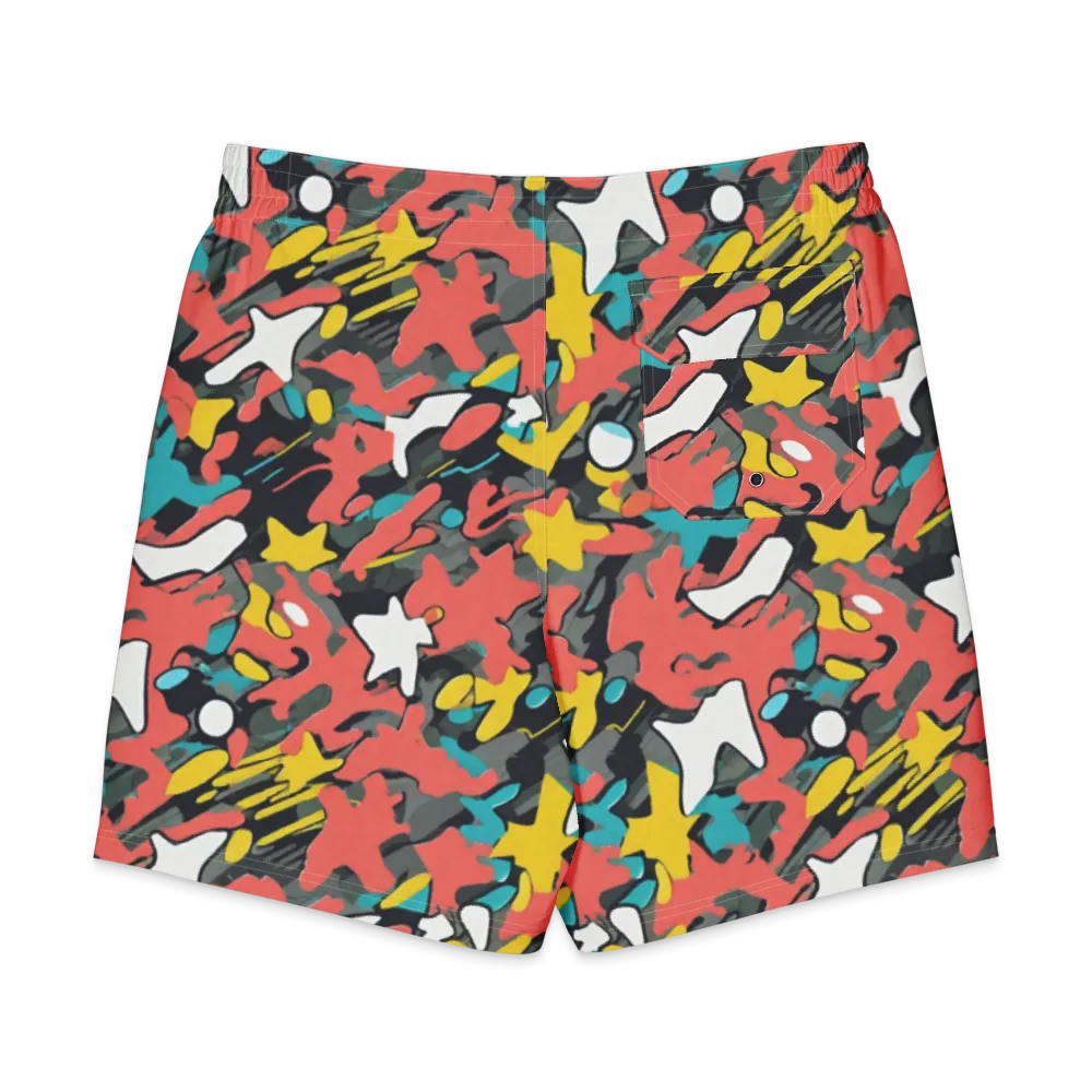 Neon Camouflage on Men's Board Shorts — Back