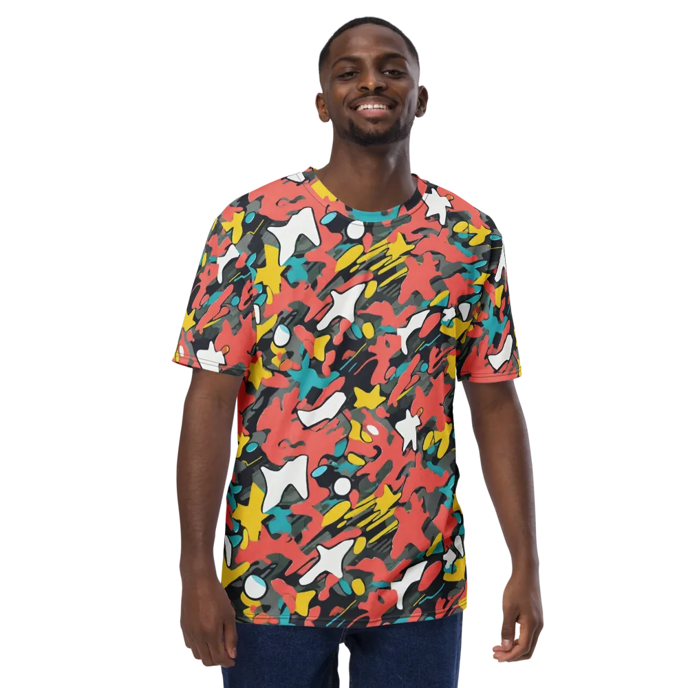 Neon Camouflage on Men's Crew Neck T-Shirt — Front