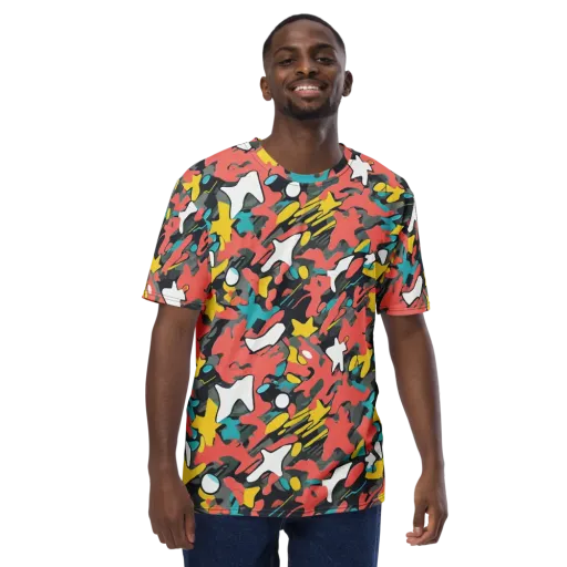 Neon Camouflage on a Men's Crew Neck T-Shirt