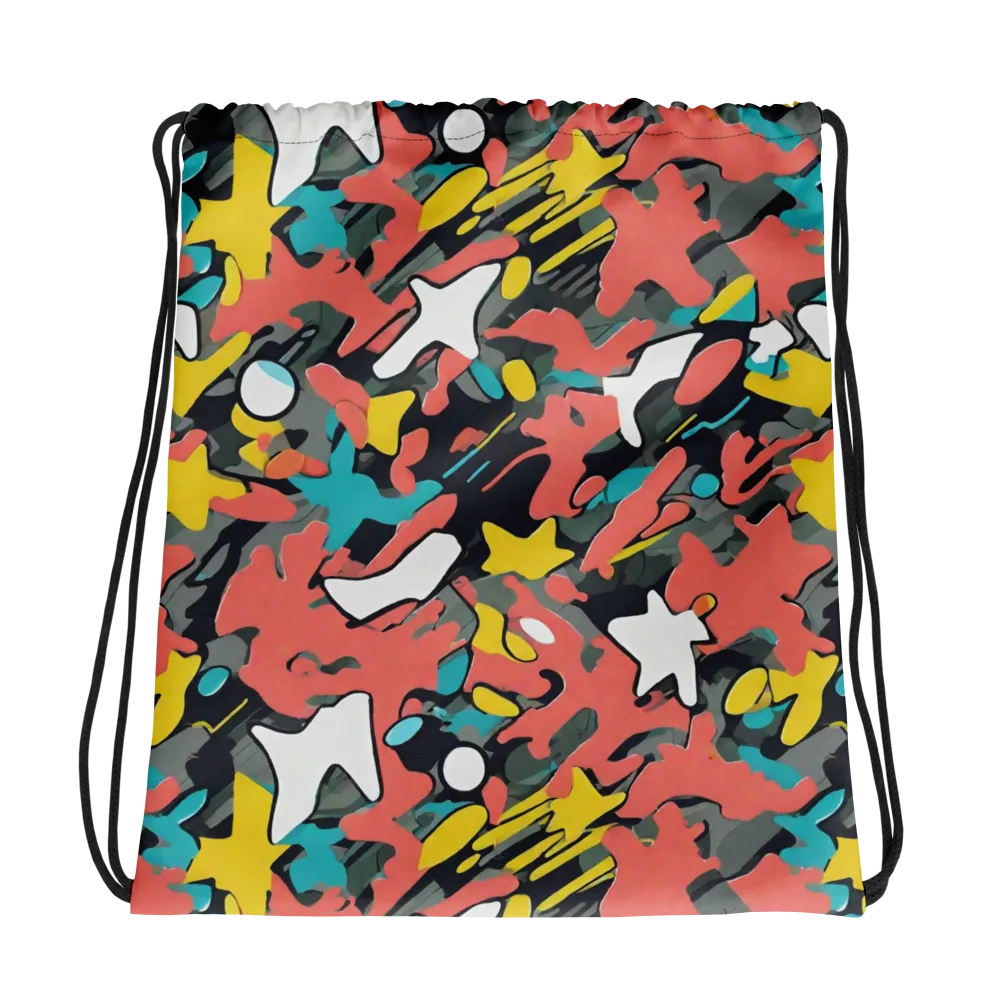 Neon Camouflage on Drawstring Bag — Photo