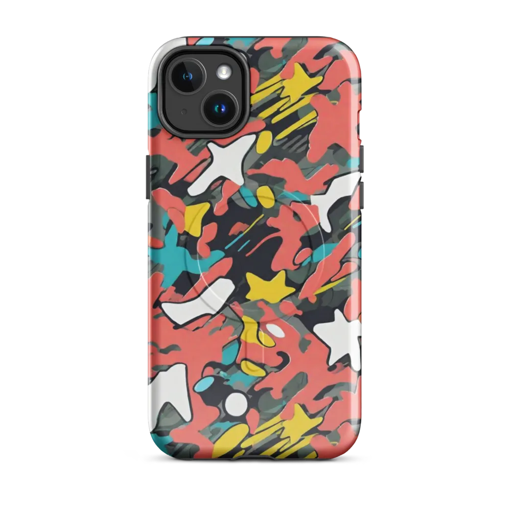 Neon Camouflage on MagSafe Tough Case for iPhone® — Front
