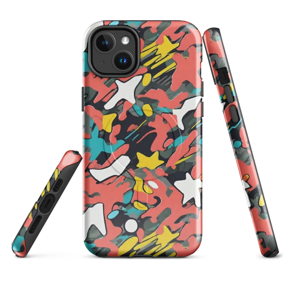 Neon Camouflage on MagSafe Tough Case for iPhone® — Front
