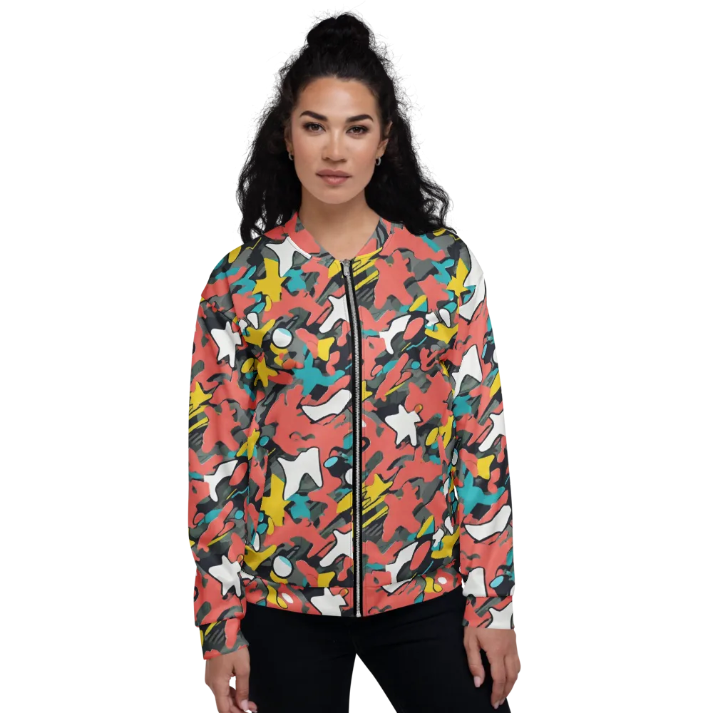 Neon Camouflage on Bomber Jacket — Front
