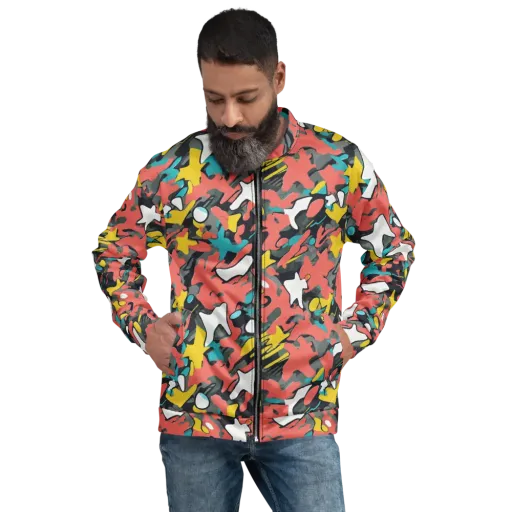 Neon Camouflage on a Bomber Jacket