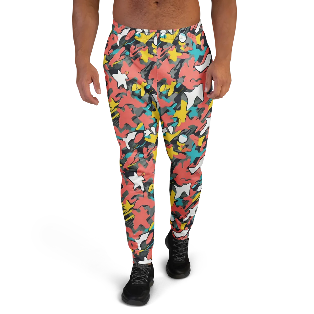 Neon Camouflage on Men's Joggers — Front
