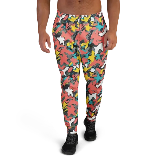 Neon Camouflage on a Men's Joggers