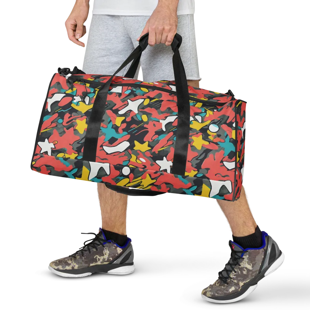 Neon Camouflage on Duffle Bag — Front