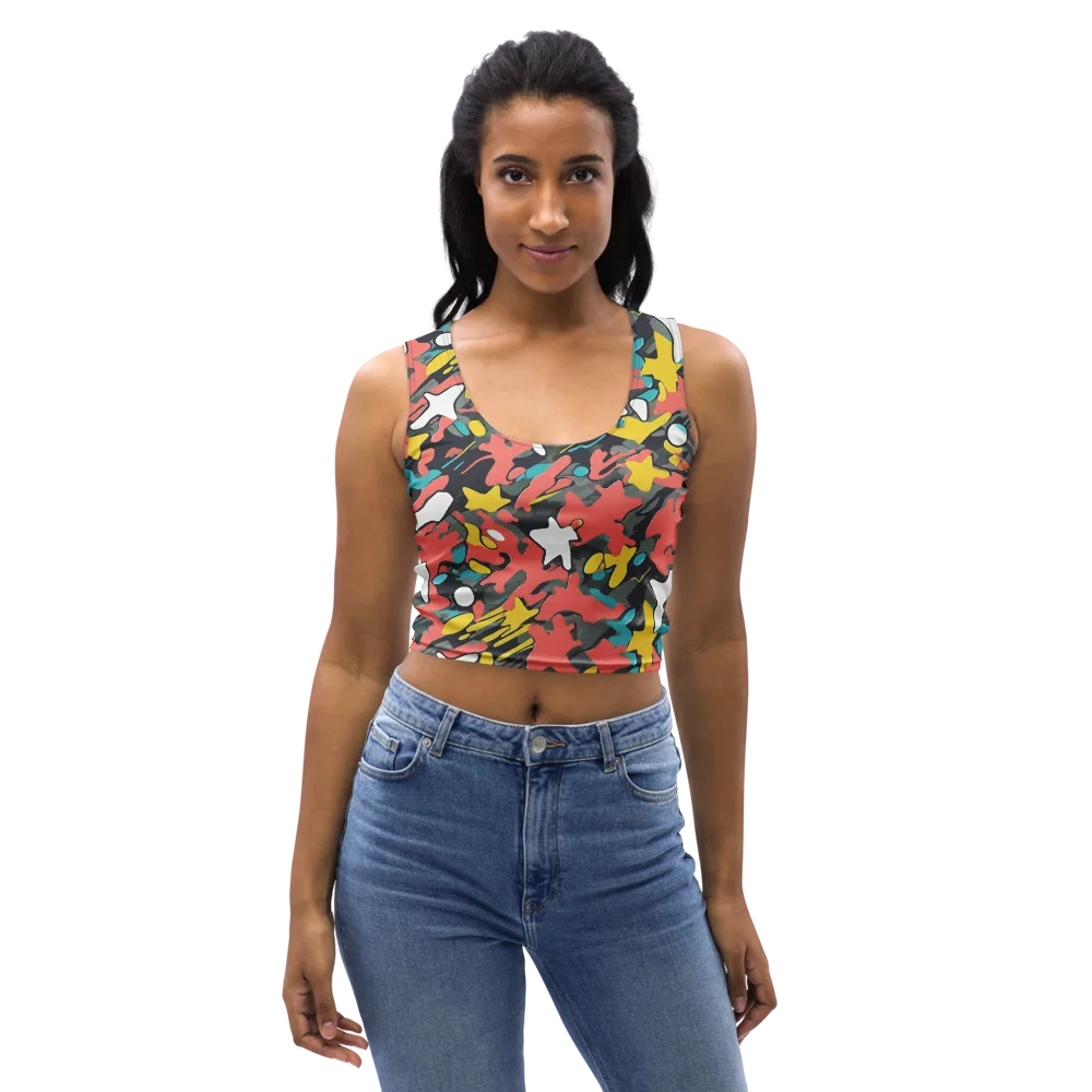 Neon Camouflage on Crop Top — Front