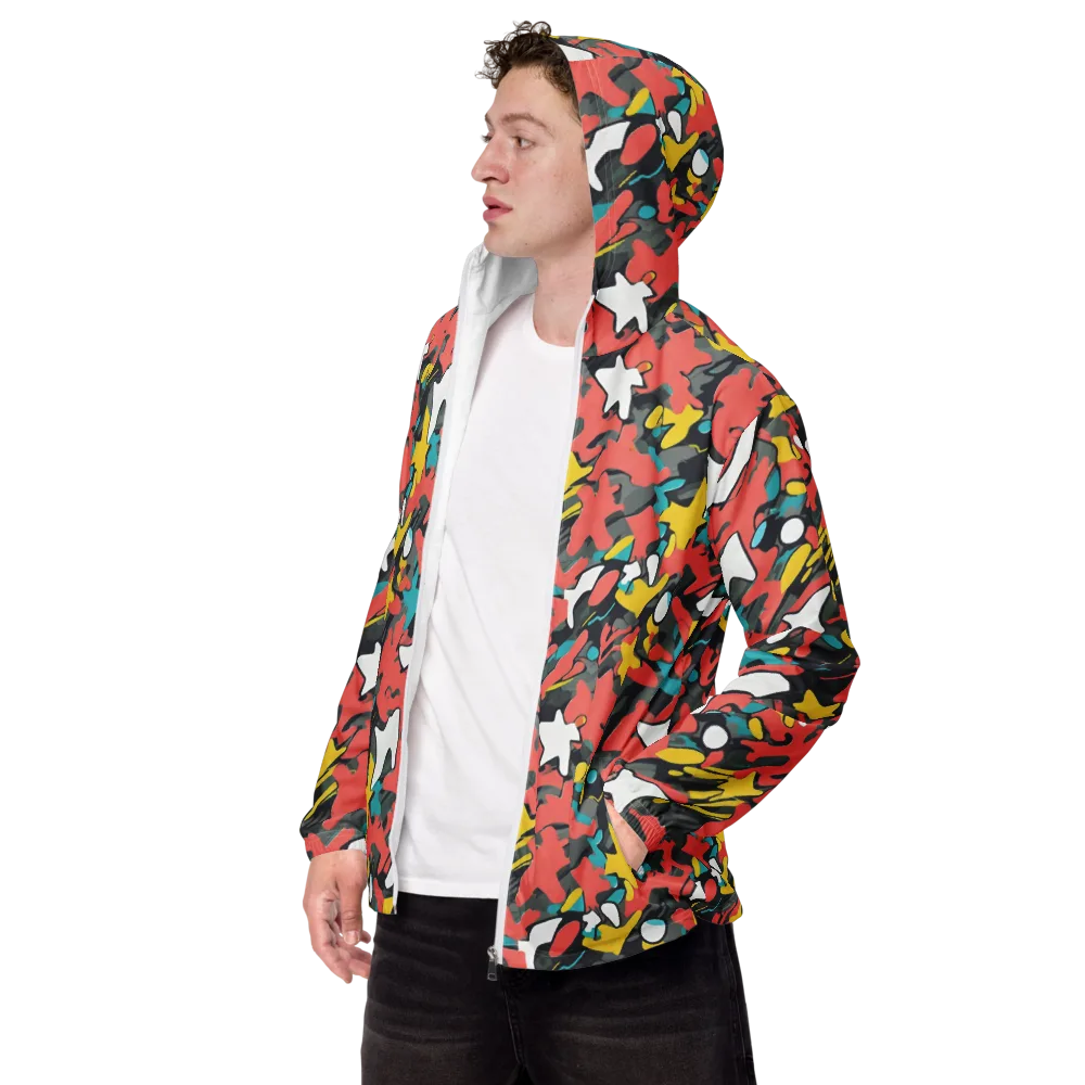 Neon Camouflage on Men's Windbreaker — Left Front