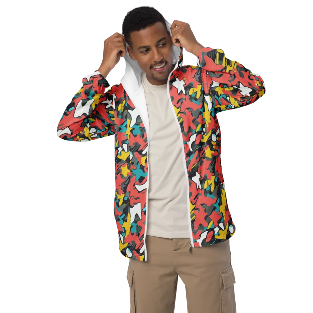 Neon Camouflage on Men's Windbreaker — Front