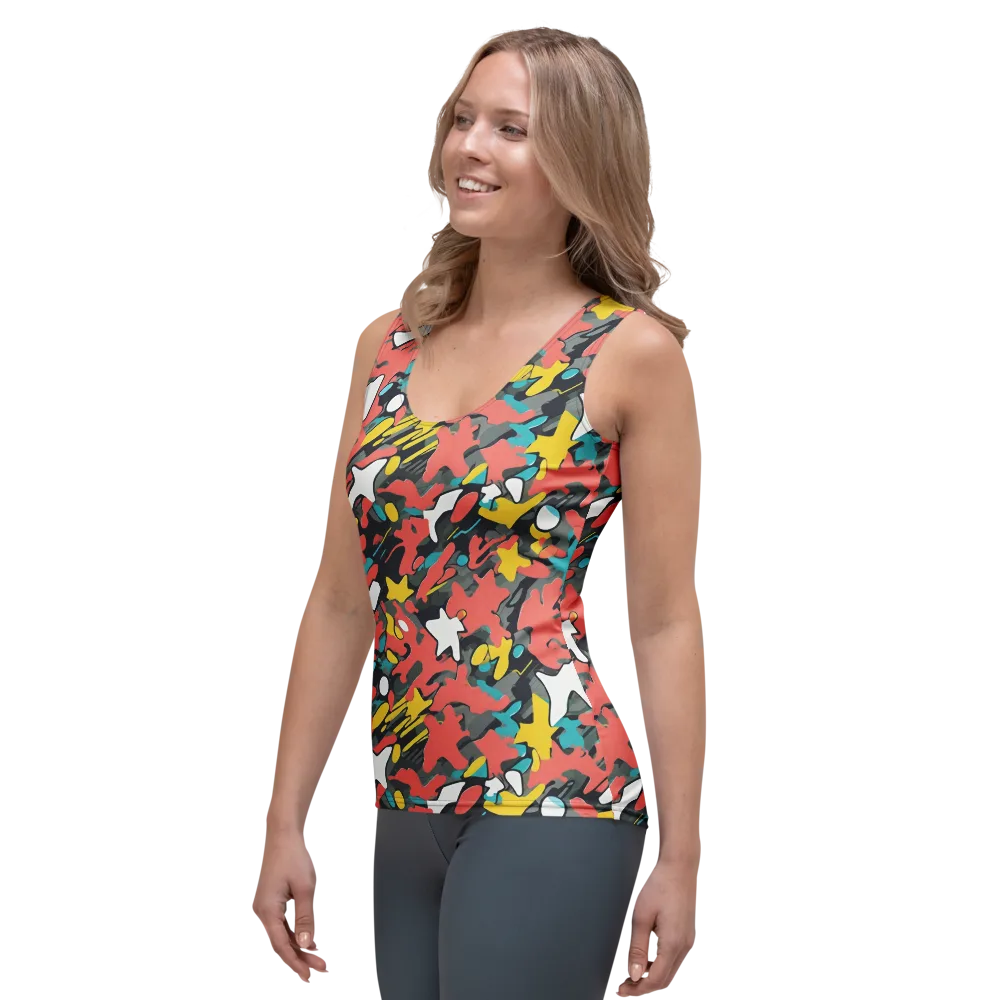 Neon Camouflage on Women's Tank Top — Left Front