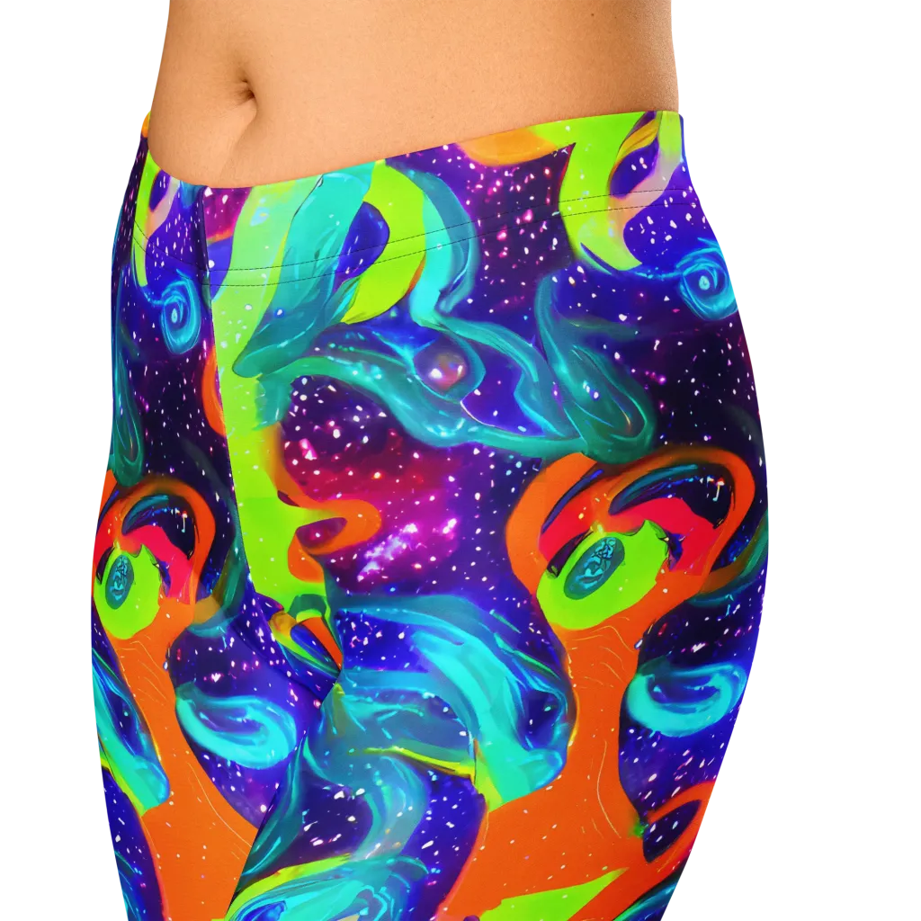 Stellar Splash on Capri Leggings — Zoomed-in