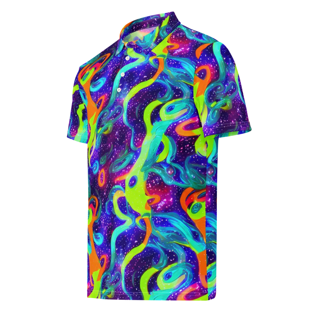 Stellar Splash on Men's Slim Fit Polo Shirt — Left Front