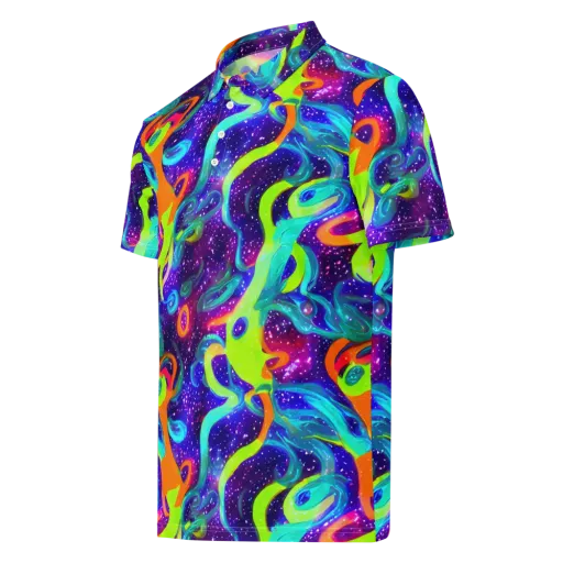 Stellar Splash on a Men's Slim Fit Polo Shirt