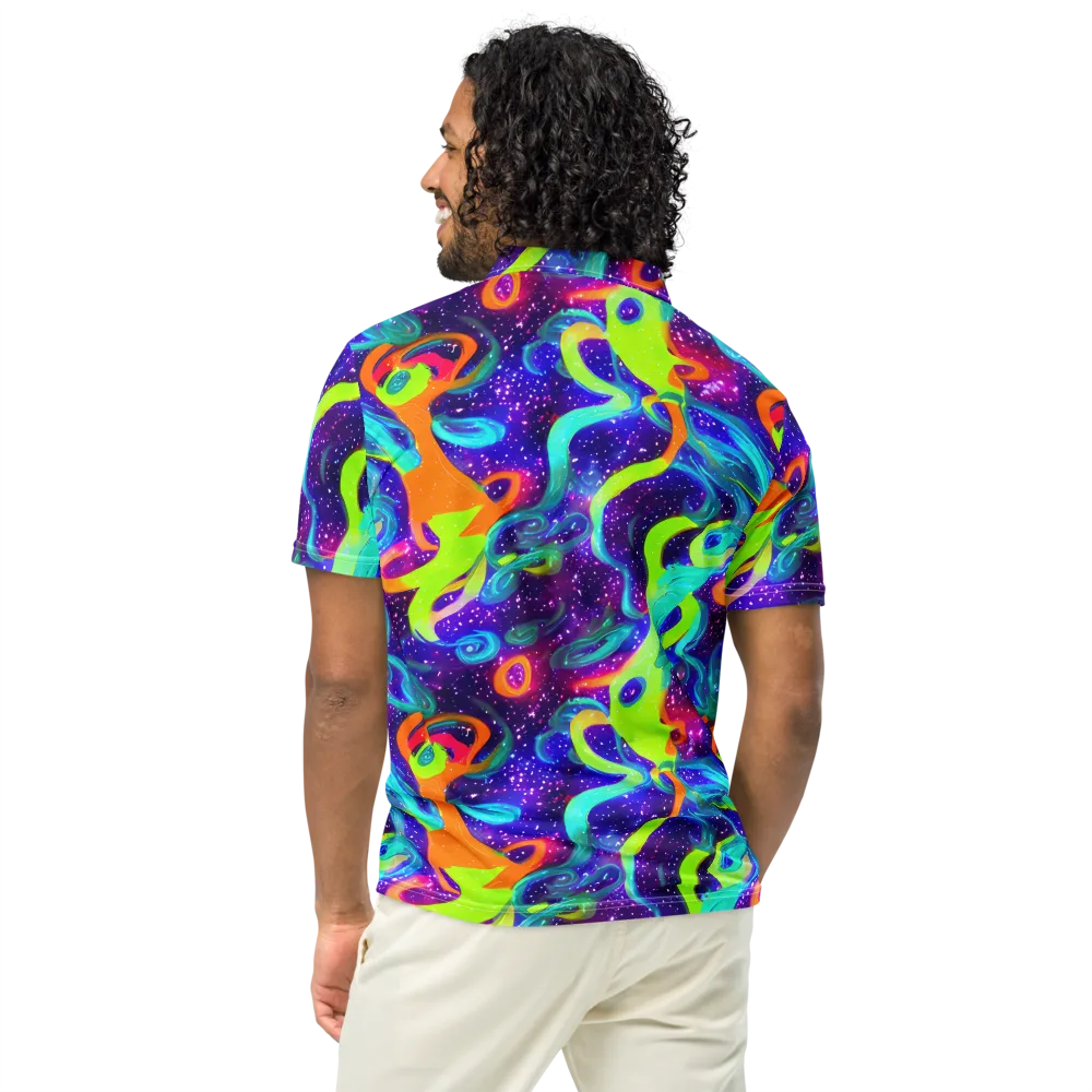 Stellar Splash on Men's Slim Fit Polo Shirt — Back