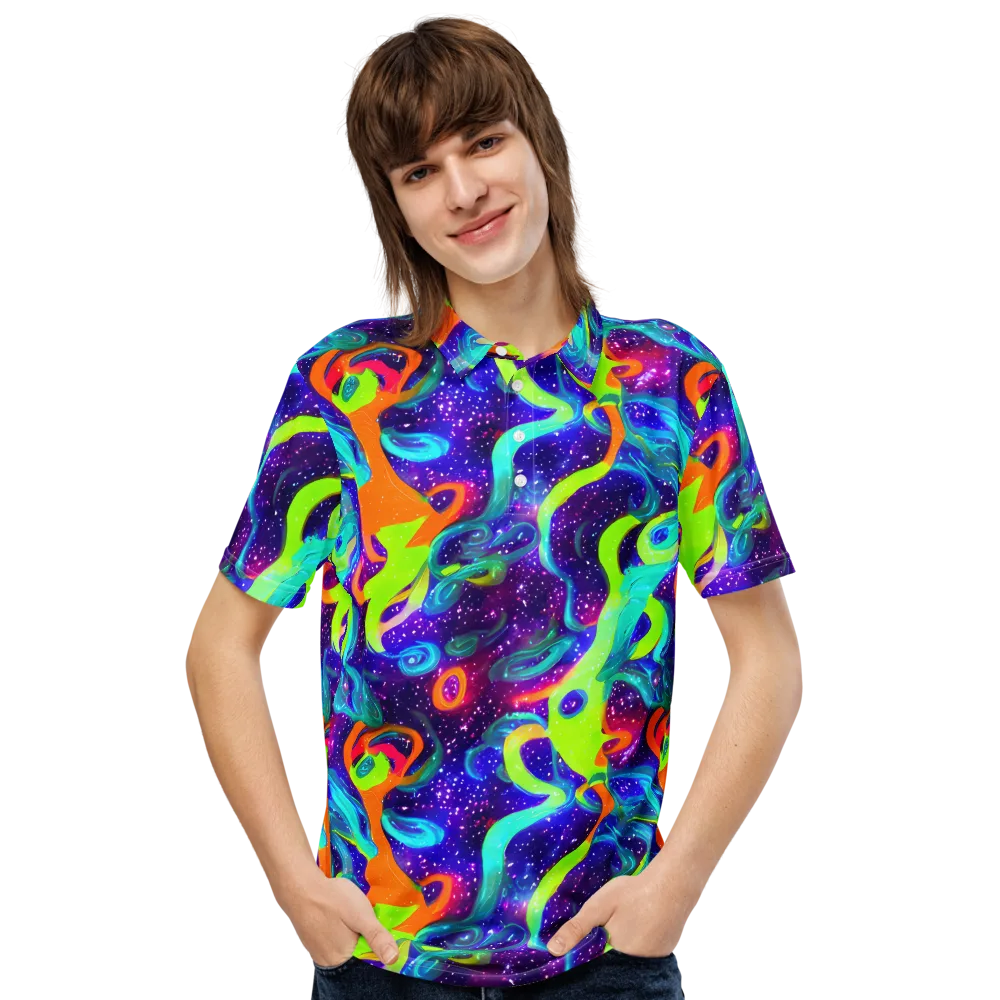 Stellar Splash on Men's Slim Fit Polo Shirt — Front