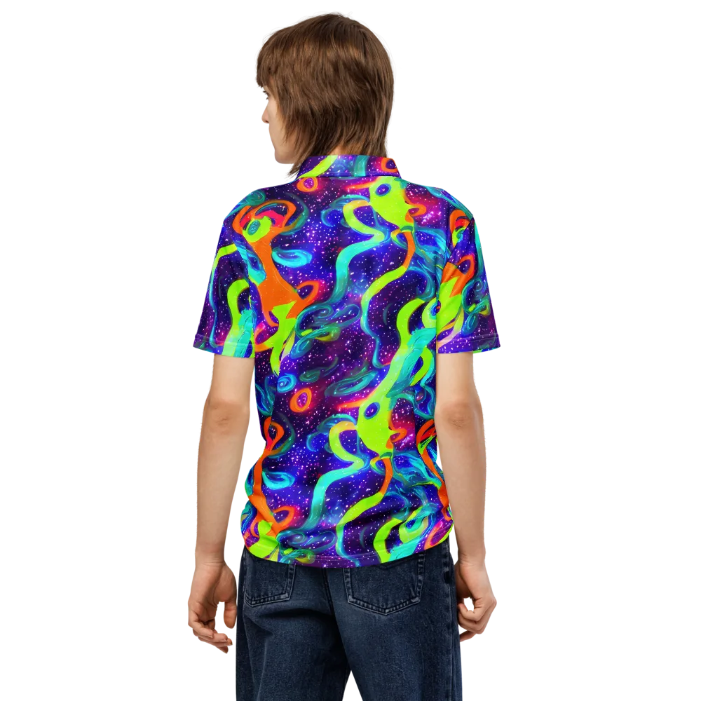 Stellar Splash on Men's Slim Fit Polo Shirt — Back
