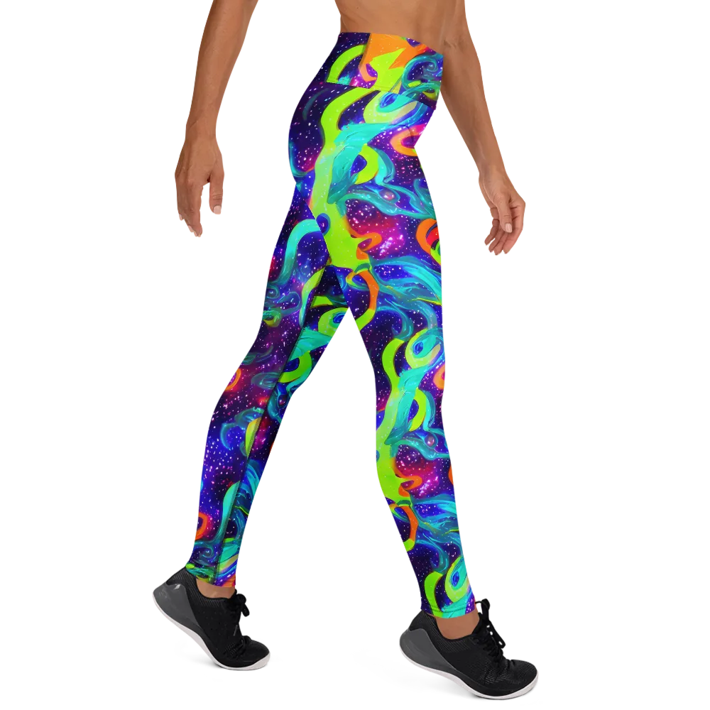 Stellar Splash on Yoga Leggings — Right