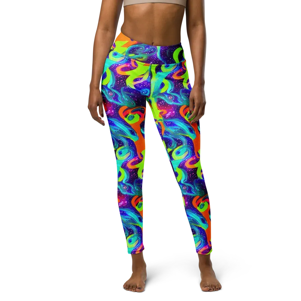 Stellar Splash on Yoga Leggings — Front