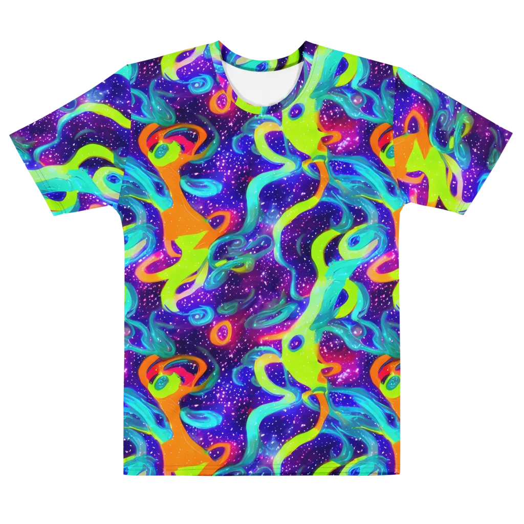 Stellar Splash on Men's Cotton Crew Neck T-Shirt — Front
