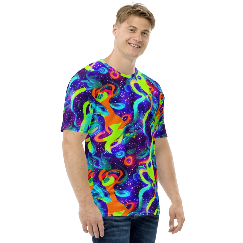 Stellar Splash on Men's Crew Neck T-Shirt — Right