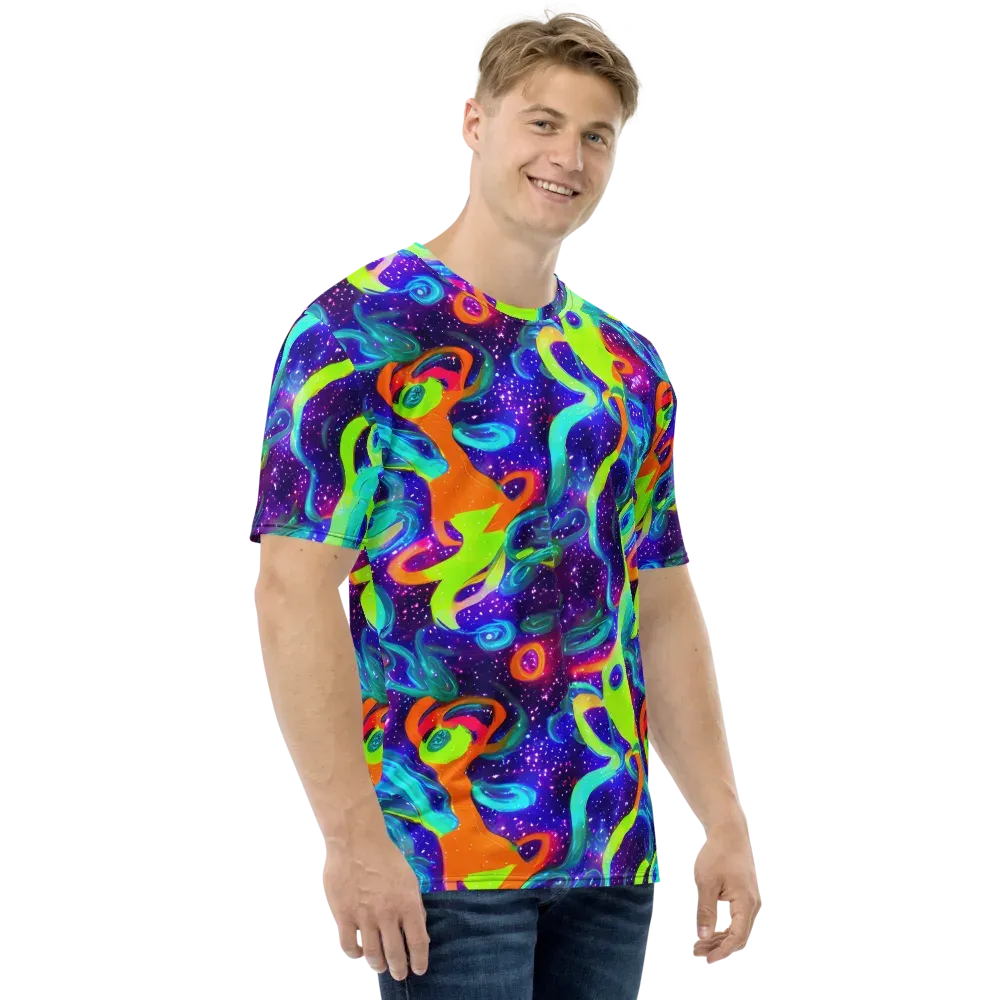 Stellar Splash on Men's Crew Neck T-Shirt — Right