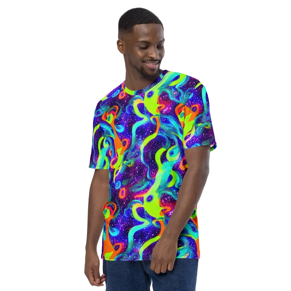 Stellar Splash on Men's Crew Neck T-Shirt — Left