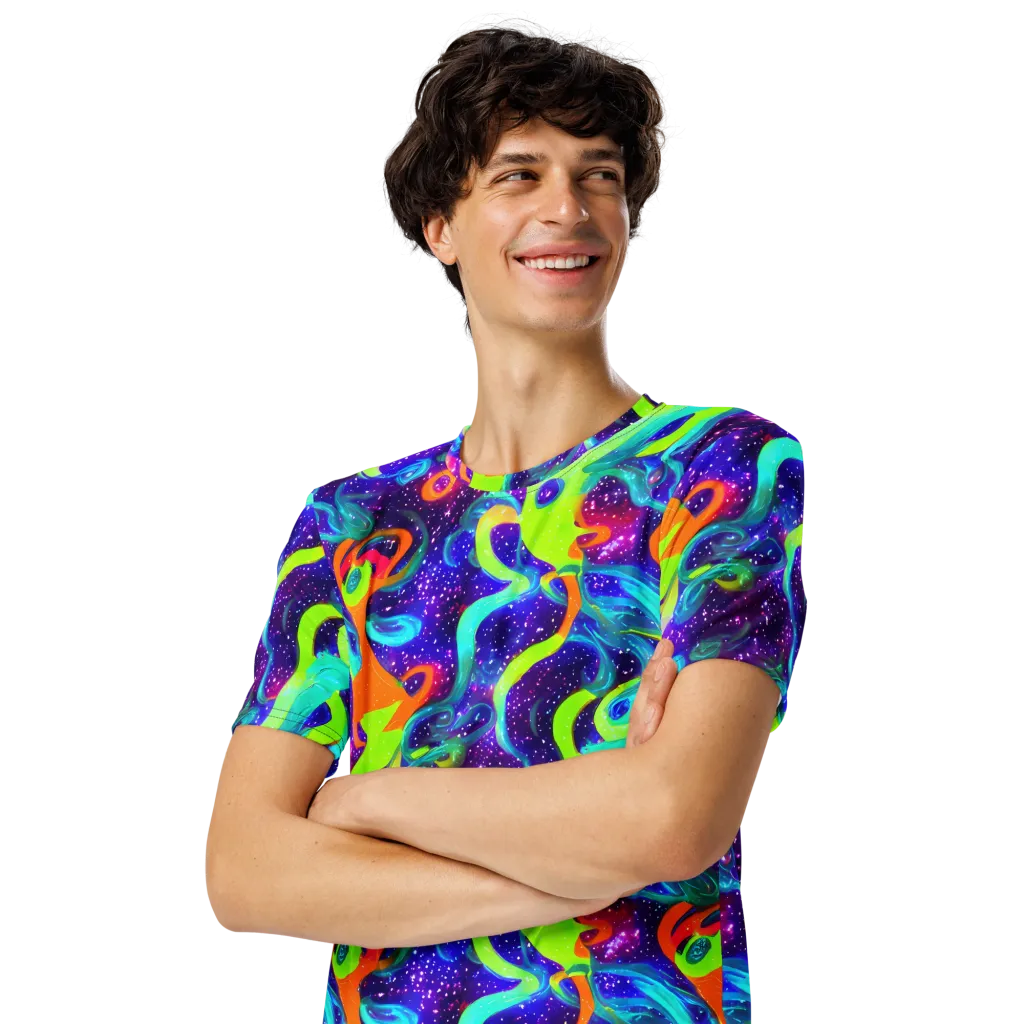 Stellar Splash on Men's Crew Neck T-Shirt — Left Front