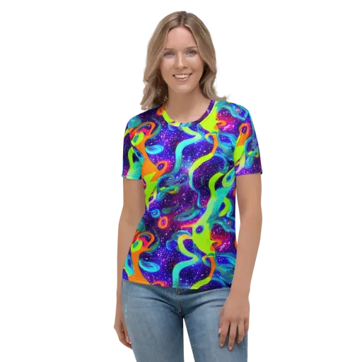 Stellar Splash on a Women's Crew Neck T-Shirt