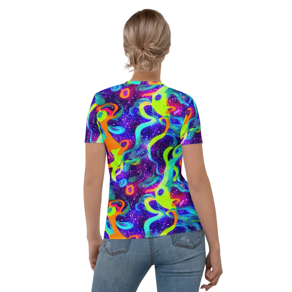 Stellar Splash on Women's Crew Neck T-Shirt — Back