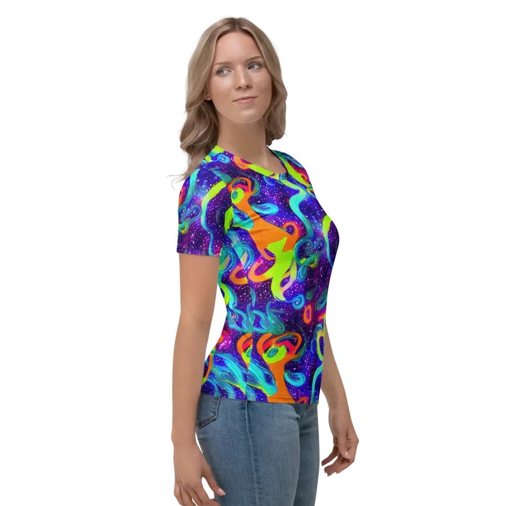 Stellar Splash on Women's Crew Neck T-Shirt — Right