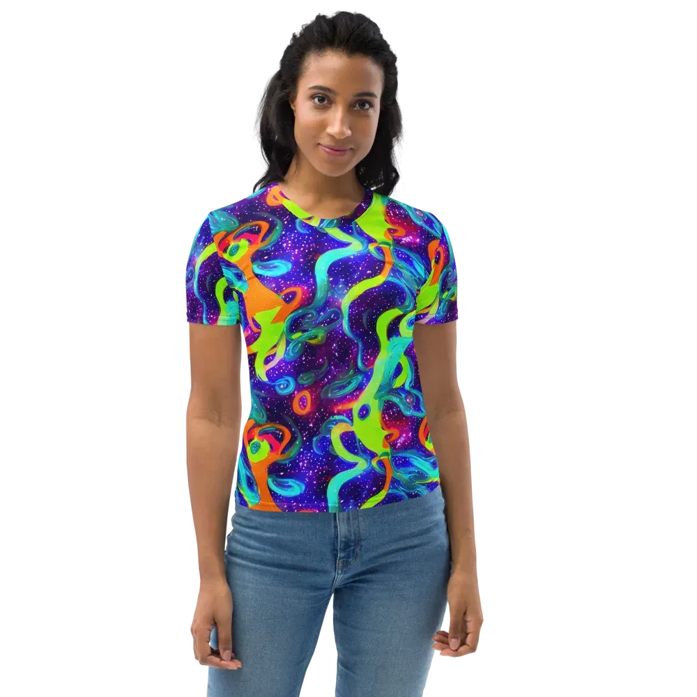Stellar Splash on Women's Crew Neck T-Shirt — Front