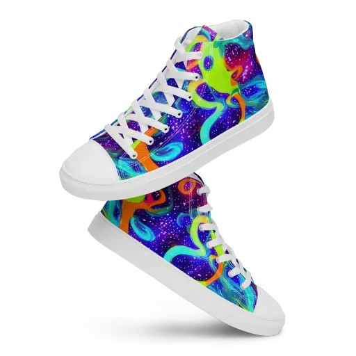Stellar Splash on a Women's High Top Canvas Shoes