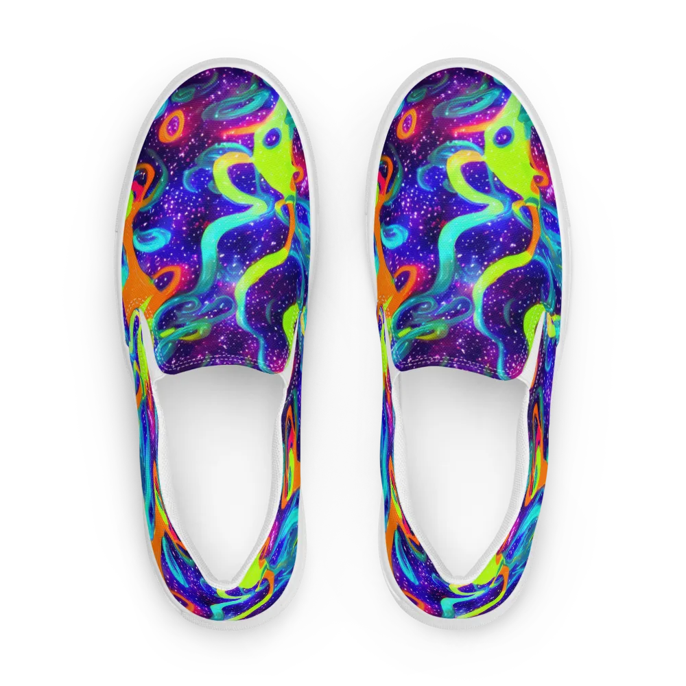 Stellar Splash on Men's Slip-On Canvas Shoes — Front