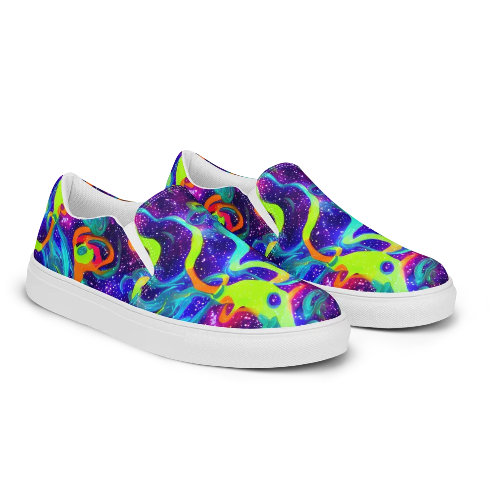 Stellar Splash on Men's Slip-On Canvas Shoes — Right Front