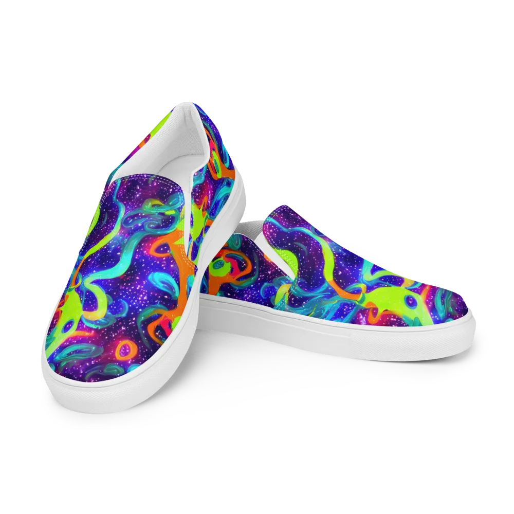 Stellar Splash on Men's Slip-On Canvas Shoes — Left Front