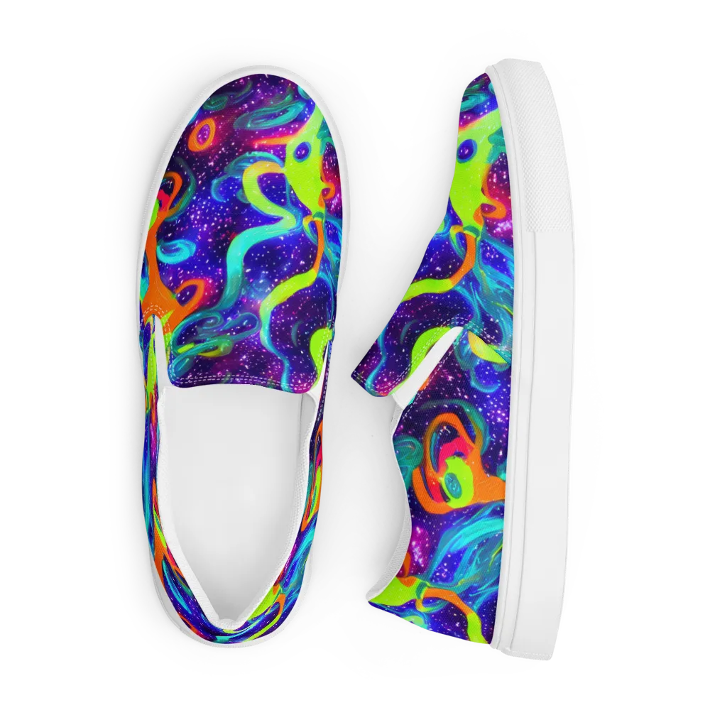 Stellar Splash on Men's Slip-On Canvas Shoes — Front