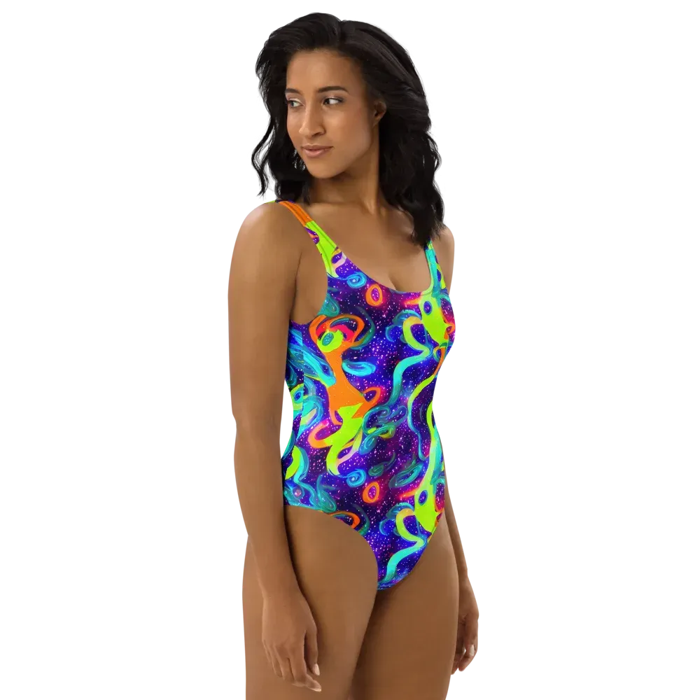 Stellar Splash on One-Piece Swimsuit — Right