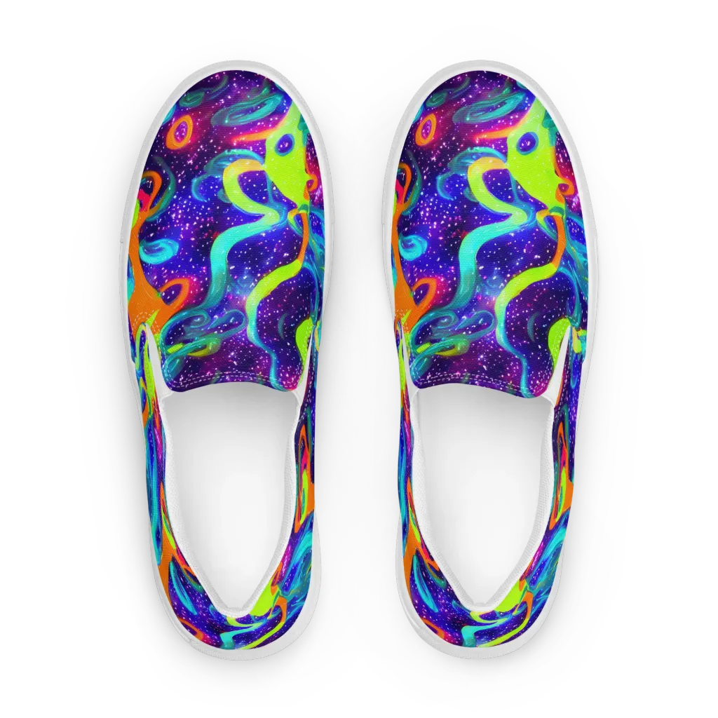 Stellar Splash on Women's Slip-On Canvas Shoes — Front