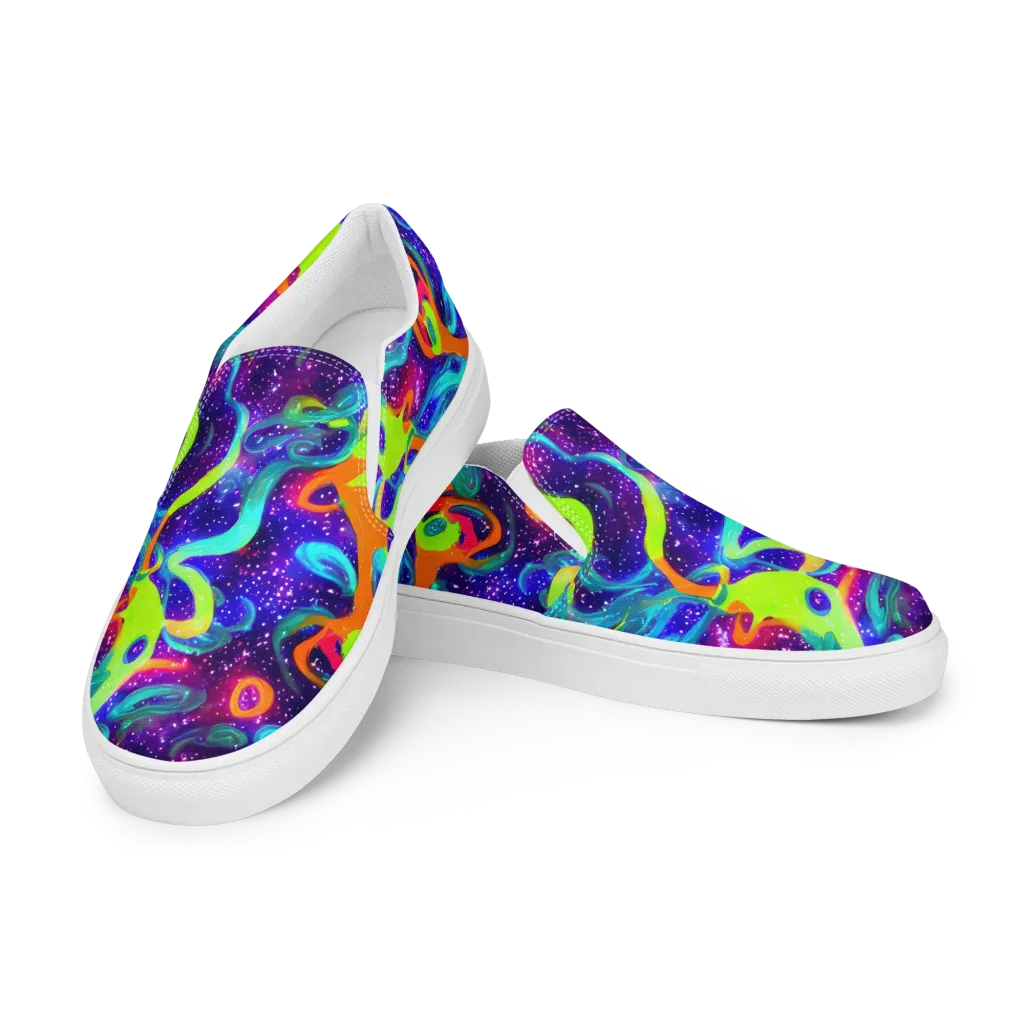 Stellar Splash on Women's Slip-On Canvas Shoes — Left Front
