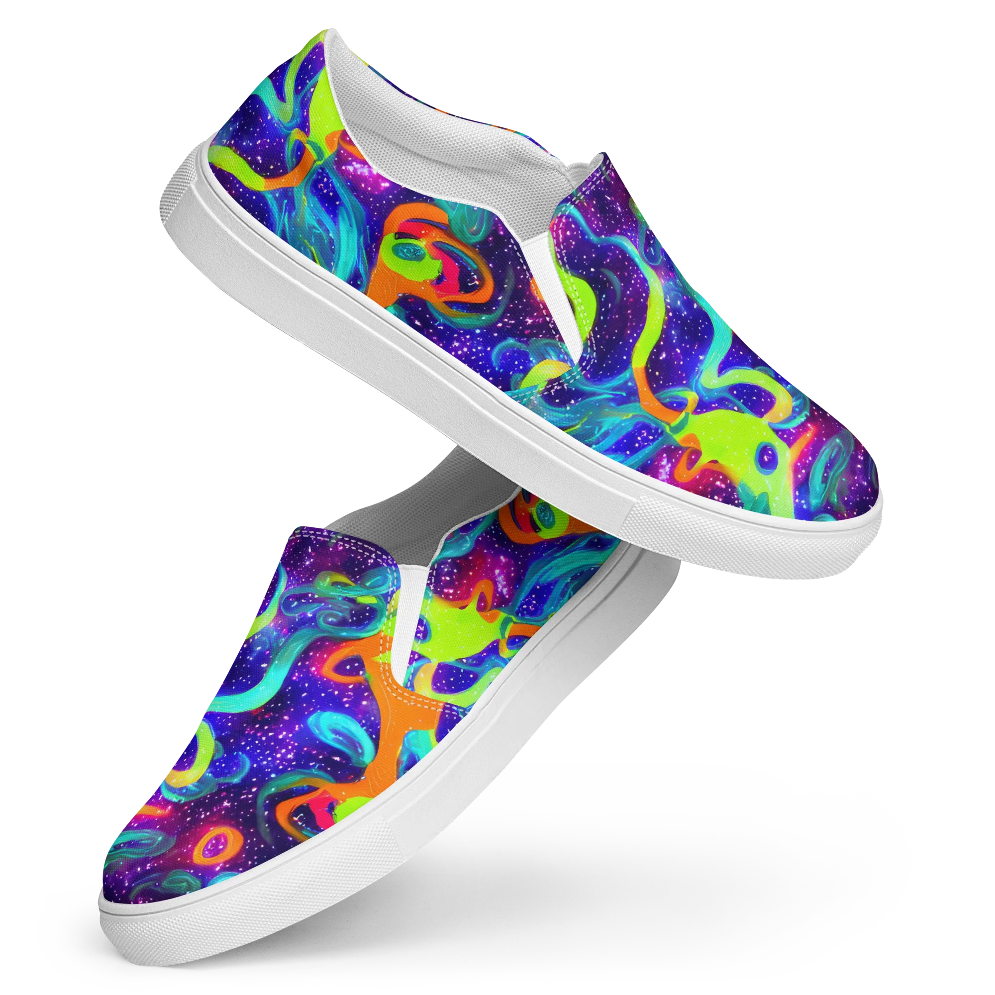 Stellar Splash on Women's Slip-On Canvas Shoes — Front