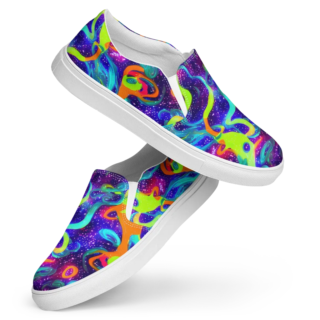 Stellar Splash on Women's Slip-On Canvas Shoes — Front