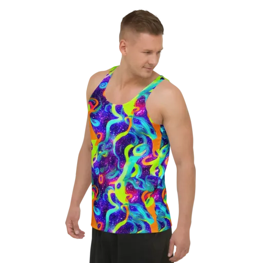 Stellar Splash on a Men's Tank Top