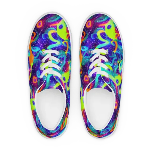 Stellar Splash on a Men's Lace-Up Canvas Shoes