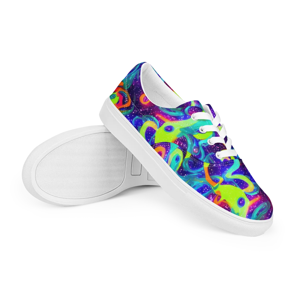 Stellar Splash on Men's Lace-Up Canvas Shoes — Right Front