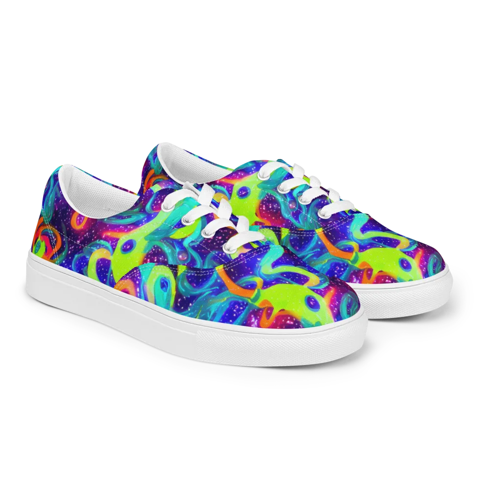 Stellar Splash on Men's Lace-Up Canvas Shoes — Right Front