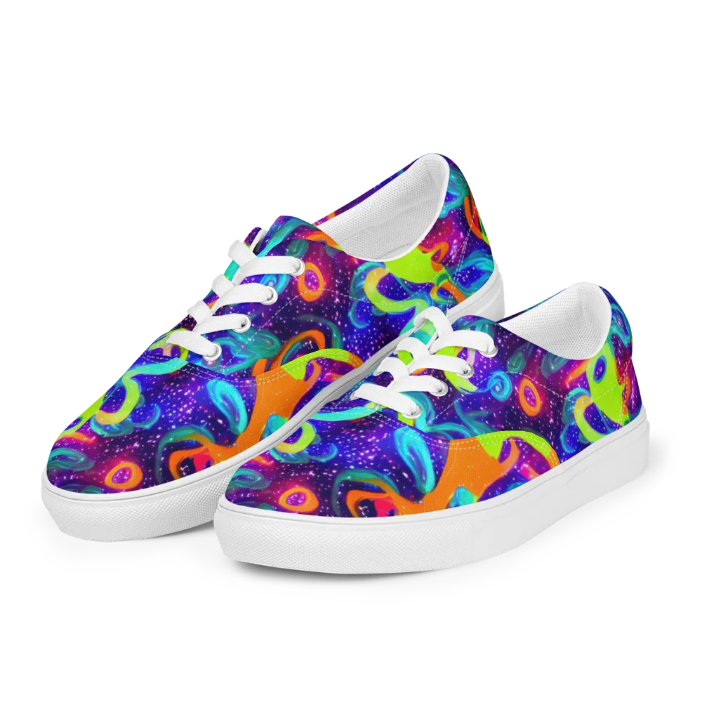 Stellar Splash on Men's Lace-Up Canvas Shoes — Left Front