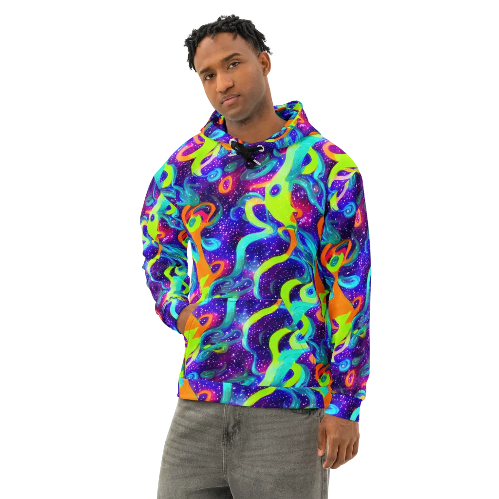 Stellar Splash on Cotton Hoodie — Left Front