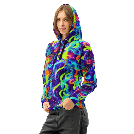 Stellar Splash on a Cotton Hoodie